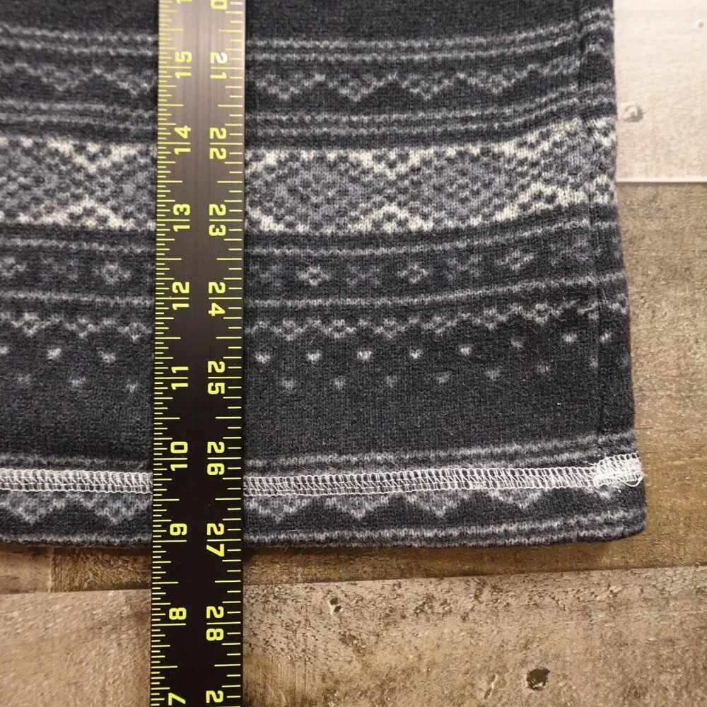The North Face Fair Isle Pattern Fleece Pullover Men's Size Large Black‎ Gray